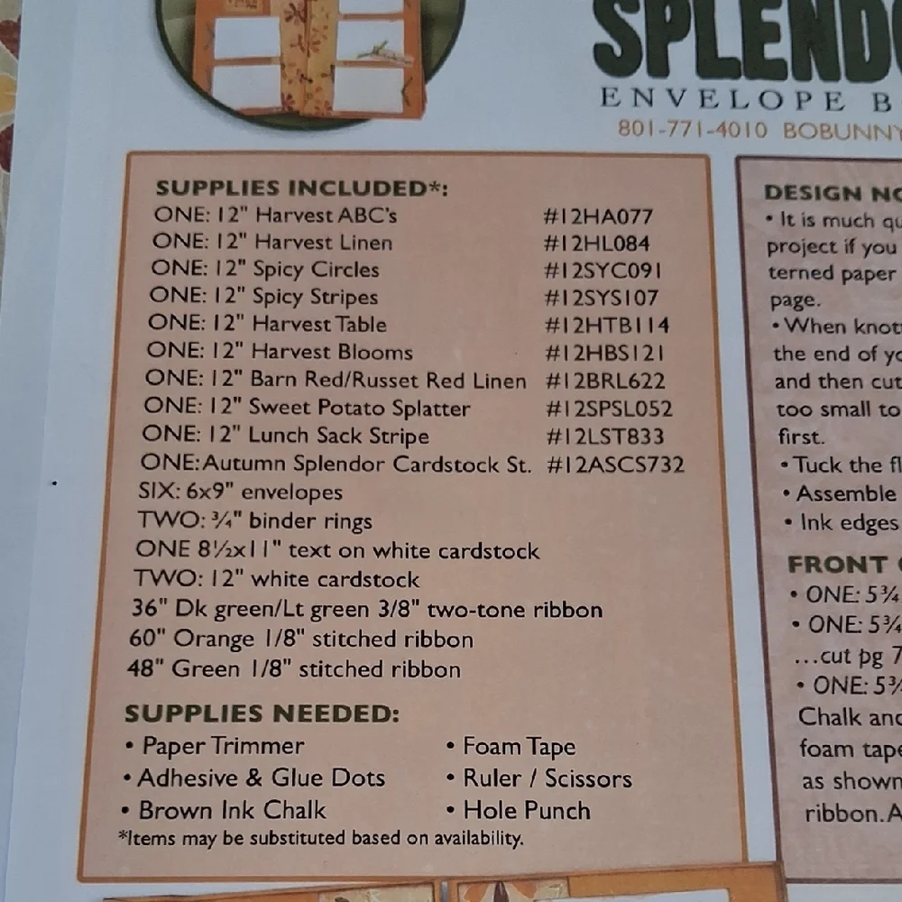 Autumn Splendor Paper Kit Envelope Book- Multicolor - Picture 3 of 4